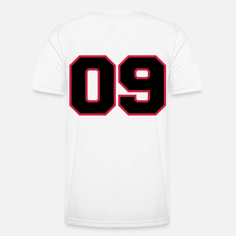 number 09 - Men's Functional T-Shirt - white