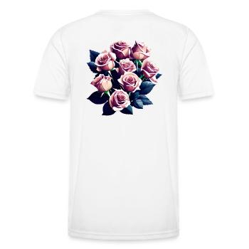 Flowers bouquet roses floristry - Men's Functional T-Shirt - white - Back - AI Model Male 178 dark (178cm)