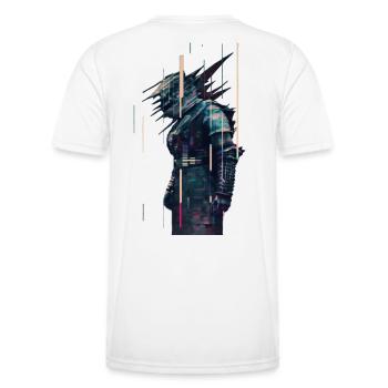 Samouraï complet du corps - T-shirt sport Homme - blanc - Dos - AI Model Male 178 dark (178cm)