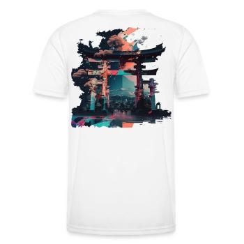 Japanisches Tor zum Leben - Männer Funktions-T-Shirt - Weiß - Hinten - AI Model Male 178 dark (178cm)