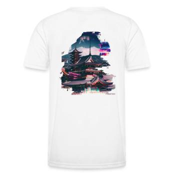 Japanese Temple of Peace - Men's Functional T-Shirt - white - Back - AI Model Male 178 dark (178cm)