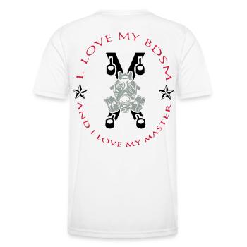 Master - Männer Funktions-T-Shirt - Weiß - Hinten - AI Model Male 178 dark (178cm)