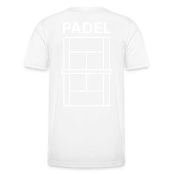Padelcourt weiß - Männer Funktions-T-Shirt - Weiß - Hinten - AI Model Male 178 dark (178cm)