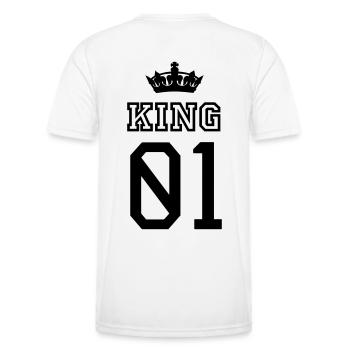 KING - Männer Funktions-T-Shirt - Weiß - Hinten - AI Model Male 178 dark (178cm)