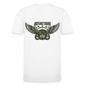 Army aviation - Men's Functional T-Shirt - white - Back - AI Model Male 178 dark (178cm)