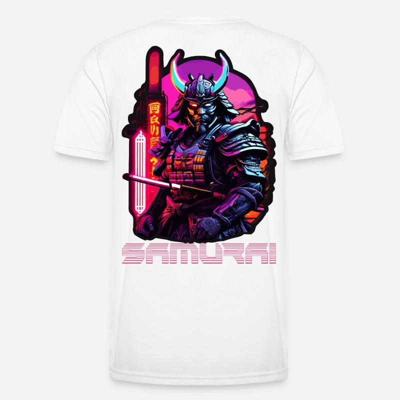 Samurai - Männer Funktions-T-Shirt - Weiß
