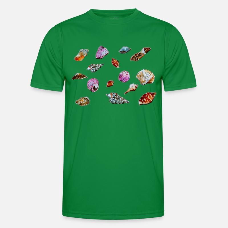 Colourful Seashells Marine Pattern Men's Functional T-Shirt