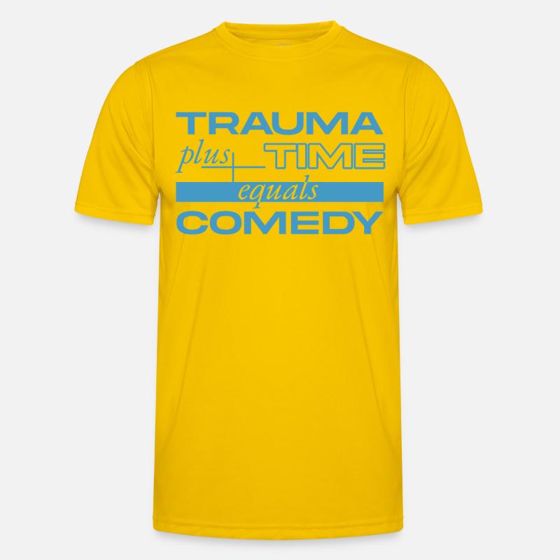 Trauma + Zeit = Comedy Männer Funktions-T-Shirt