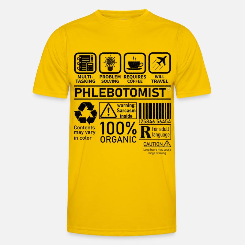 Phlebotomist multi tasking problem solving - Men's Functional T-Shirt - egg yellow