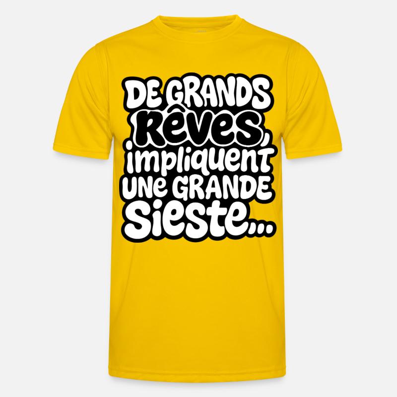 Große Träume beinhalten ein großes Nickerchen - Männer Funktions-T-Shirt - Eigelb