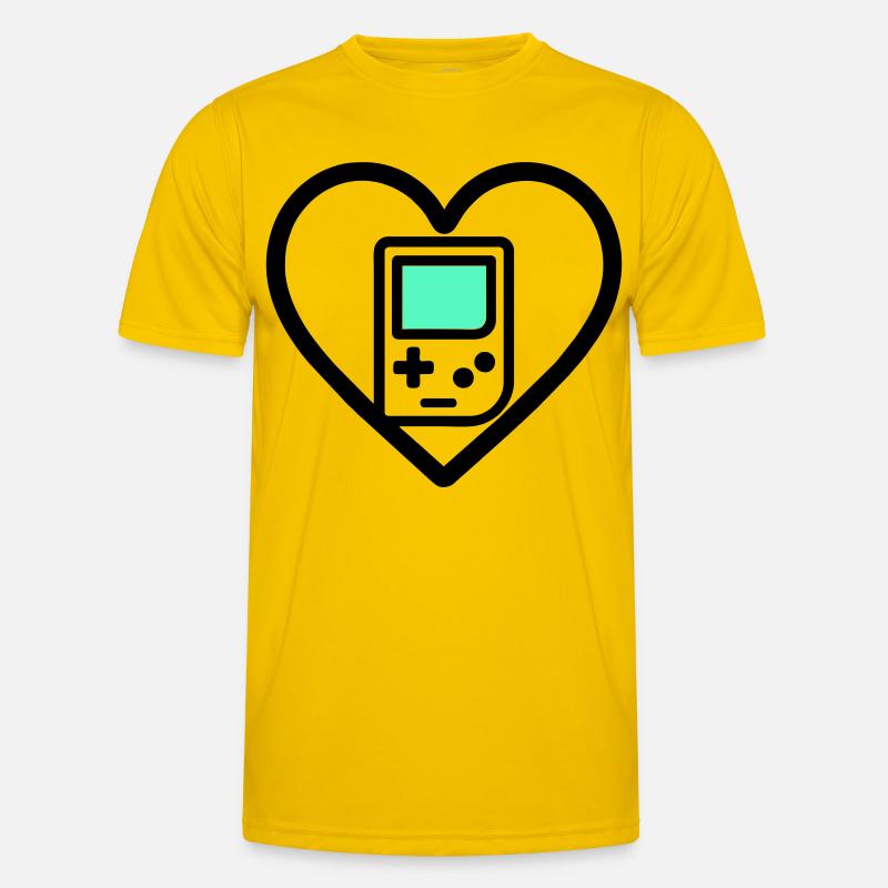 Retro Heart – Retro Handheld Console Men's Functional T-Shirt