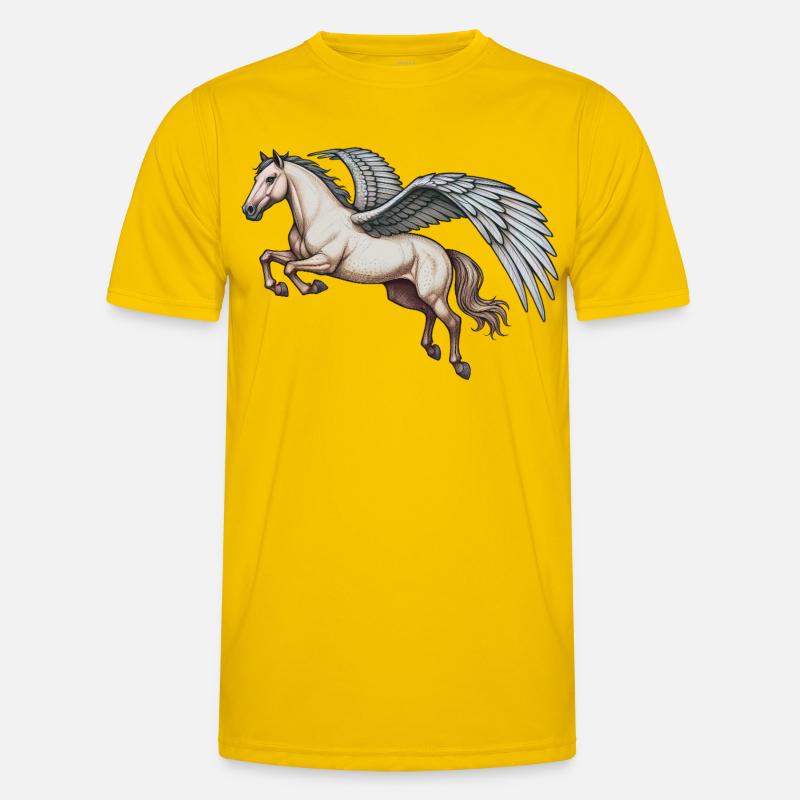 PEGASUS - dyr - Funksjons-T-skjorte for menn - gul