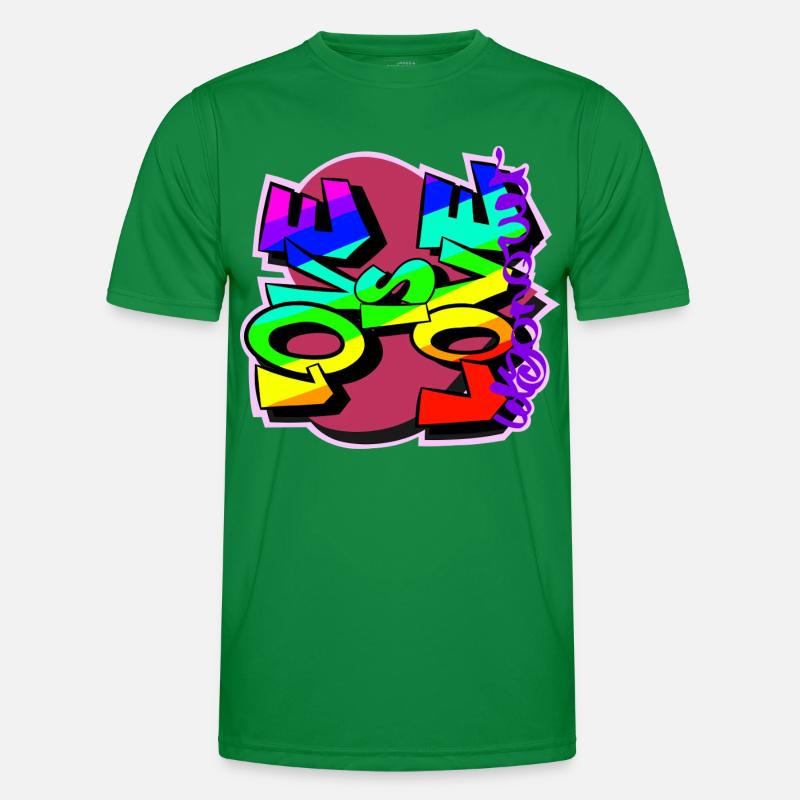 Bunte Graffiti-Wörter Männer Funktions-T-Shirt