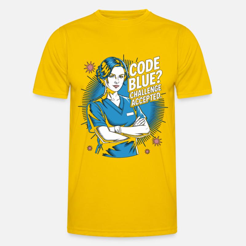 ICU Nurse Code Blue Challenge Accepted Acute Care Men's Functional T-Shirt