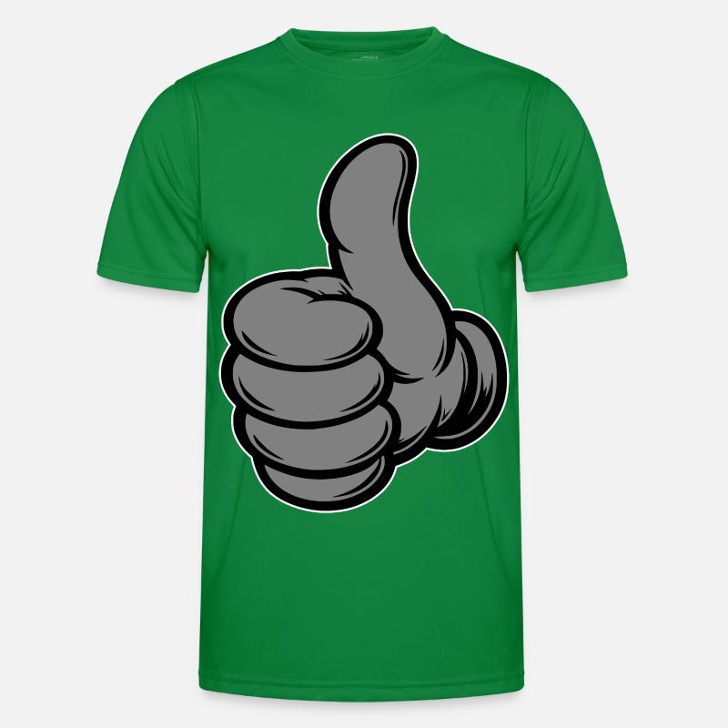 OK Comic Daumenhoch Handsymbol grau Männer Funktions-T-Shirt