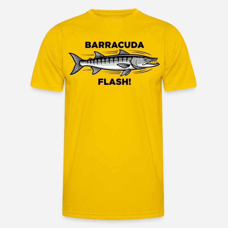 Barracuda Flash Predator Sea Barracuda - Männer Funktions-T-Shirt - Eigelb