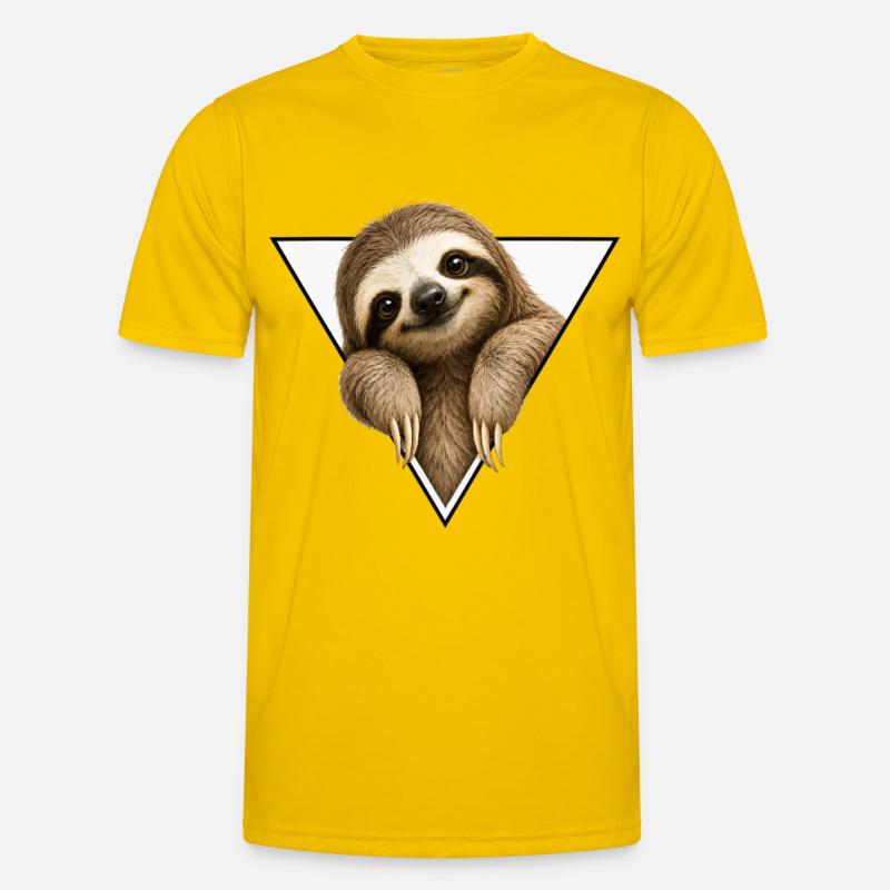 Sloth in triangle design - Men's Functional T-Shirt - egg yellow