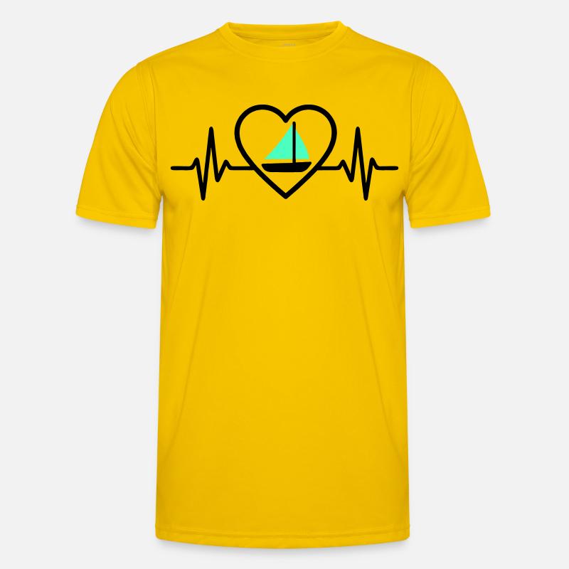 Heart Sailing – Passion Boat - Men's Functional T-Shirt - egg yellow