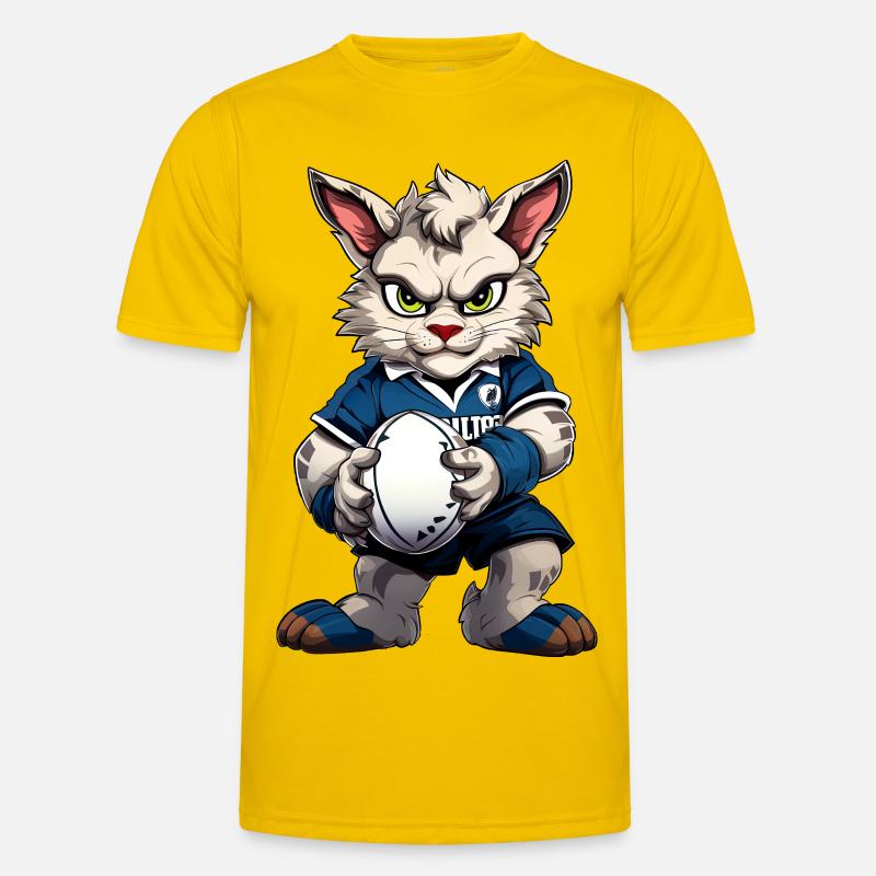 Rugby Cat - Men's Functional T-Shirt - egg yellow