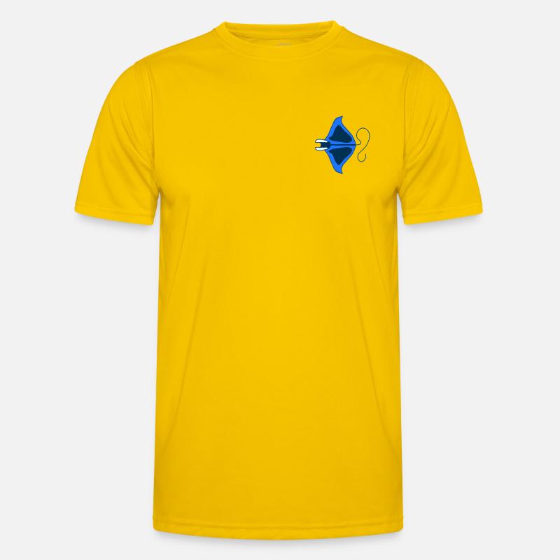 Manta Linear Blue Stylized - Men's Functional T-Shirt - egg yellow