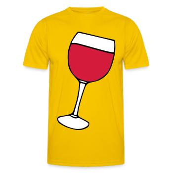 Rotwein im Glas - Männer Funktions-T-Shirt - Eigelb - Vorne - AI Model Male 178 dark (178cm)