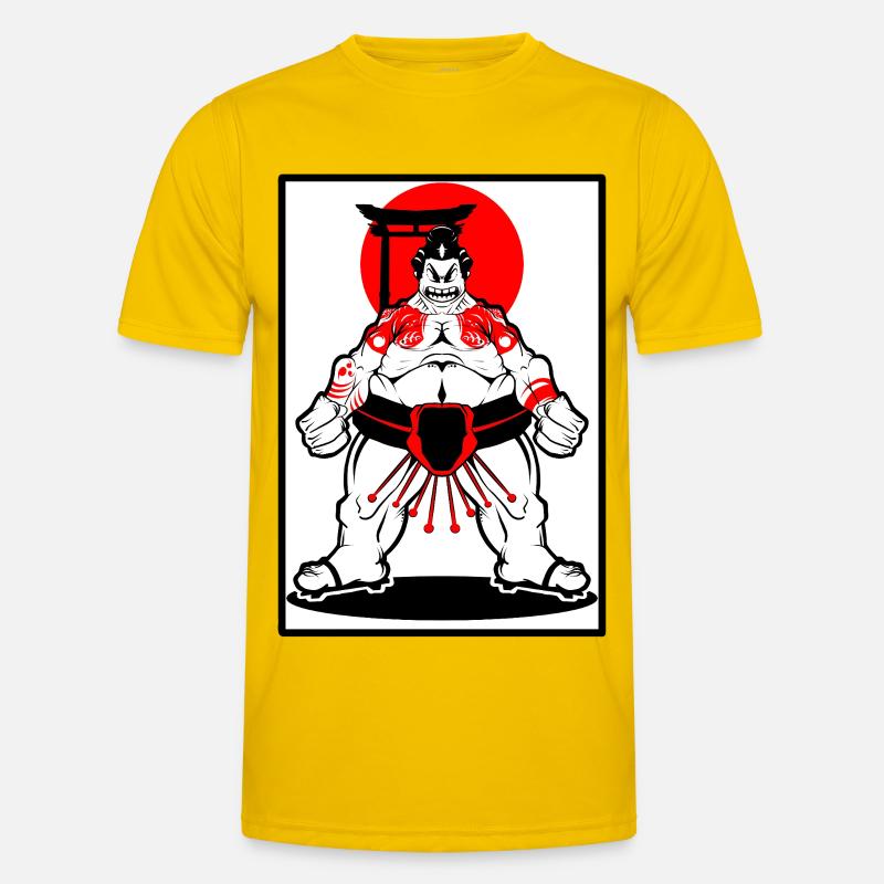 Sumokriger - Funktionsshirt til herrer - æggeblomme gul
