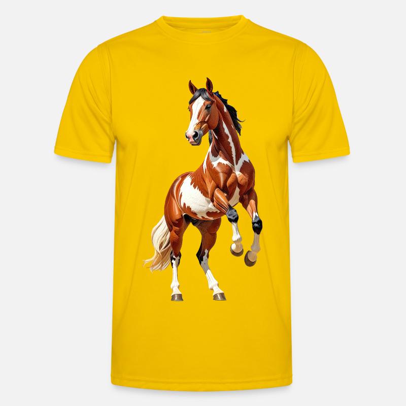 Hest - Funktionsshirt til herrer - æggeblomme gul