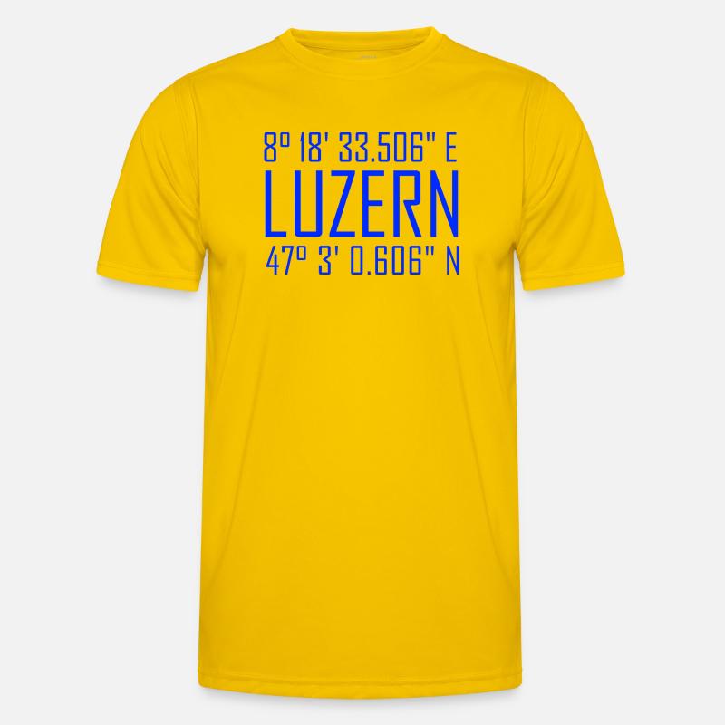 Lucerne coordinates – typography with reference to location Men's Functional T-Shirt