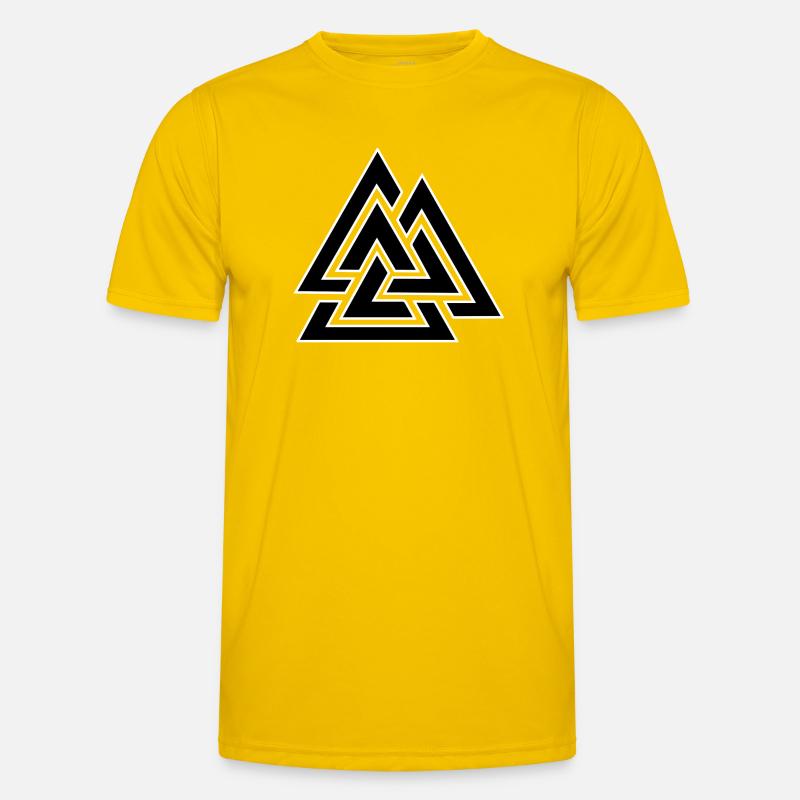 Triangular intertwined pattern - Men's Functional T-Shirt - egg yellow