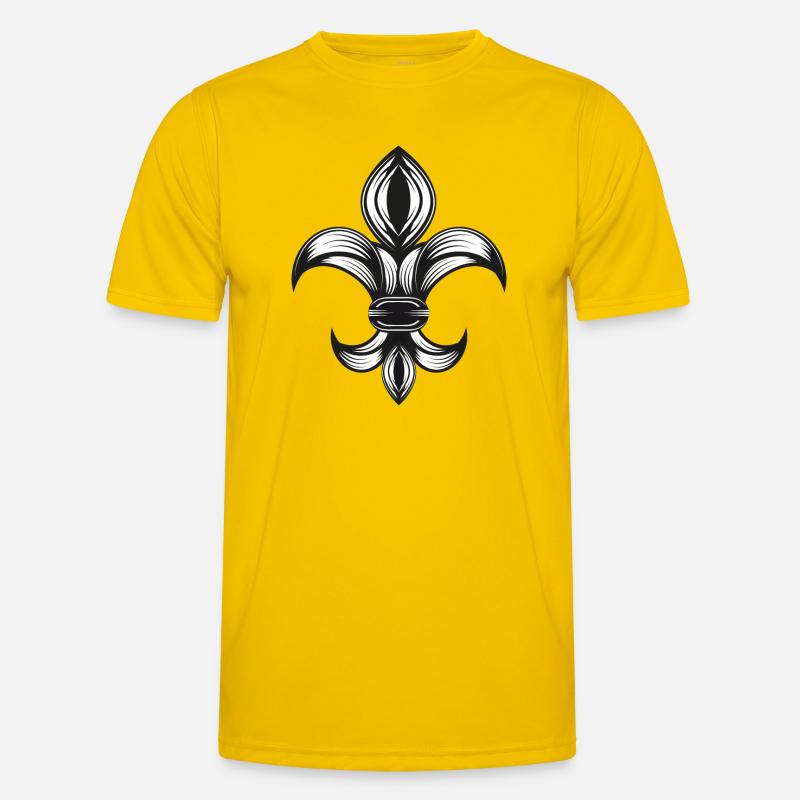 stylized iris - Fleur-de-Lys - Men's Functional T-Shirt - egg yellow