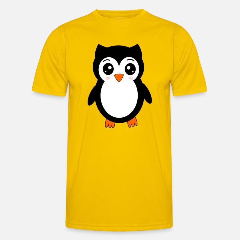 Eule schwarz Vogel Vögelchen Tiere Geschenk - Männer Funktions-T-Shirt - Eigelb