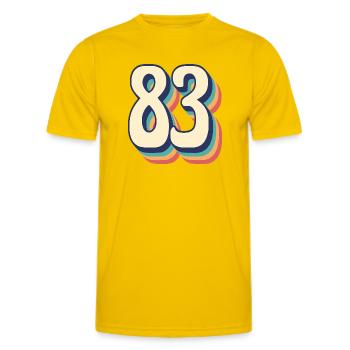 Vintage Retro T-Shirt Nummer 83 Dreiundachtzig - Männer Funktions-T-Shirt - Eigelb - Vorne - AI Model Male 178 dark (178cm)