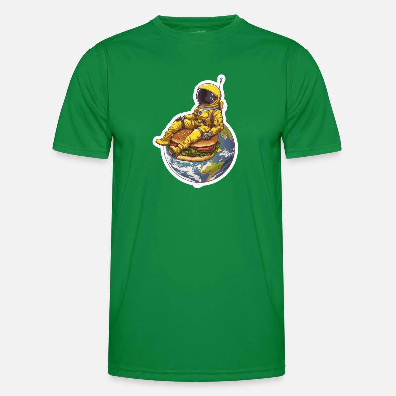 Astronaute doré sur Burger – Design alimentaire spatial T-shirt sport Homme