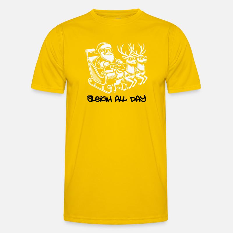 Cooler Santa – Sleigh All Day - Men's Functional T-Shirt - egg yellow