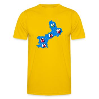 Région Languedoc Roussillon - T-shirt sport Homme - jaune d'œuf - Devant - AI Model Male 178 dark (178cm)