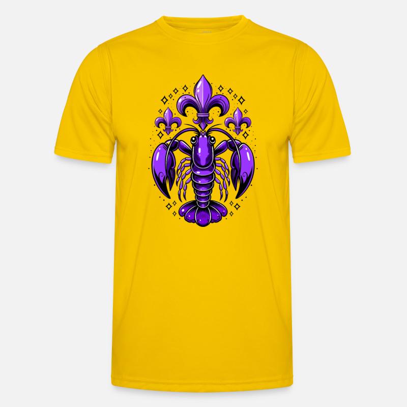 Mardi Gras Languste mit Fleur-de-Lis Design Männer Funktions-T-Shirt