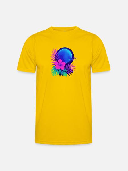 Neon Tropic Moon - Men's Functional T-Shirt - egg yellow
