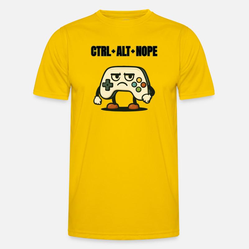CTRL ALT NOPE Controller-Meme - Männer Funktions-T-Shirt - Eigelb