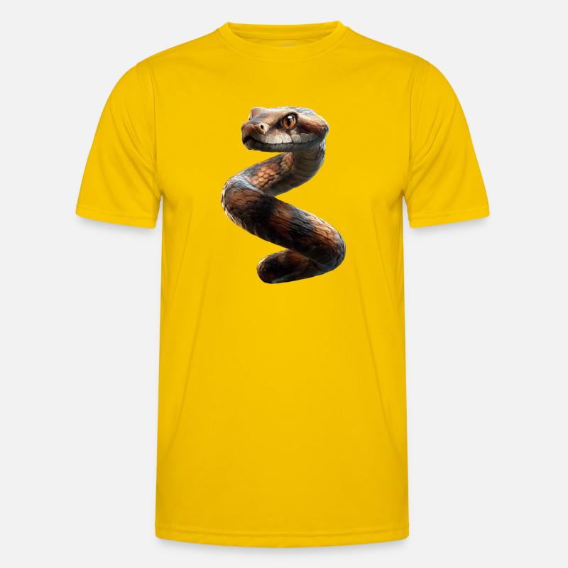 Schlange Python Kobra Klapperschlange Schlangen - Männer Funktions-T-Shirt - Eigelb