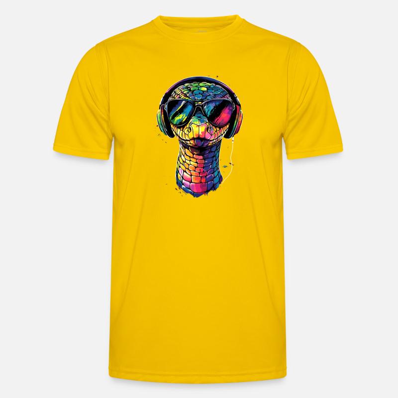 Schlange Python Kobra Klapperschlange Schlangen - Männer Funktions-T-Shirt - Eigelb