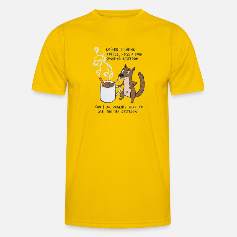 Kaffee Notfall Beutier Eichhörnchen Kippe  - Männer Funktions-T-Shirt - Eigelb