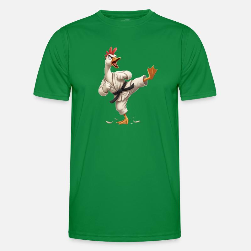 Kampfhahn Karateheld Männer Funktions-T-Shirt