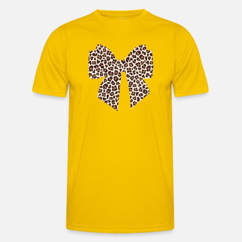 Leopard bow gift idea - Men's Functional T-Shirt - egg yellow