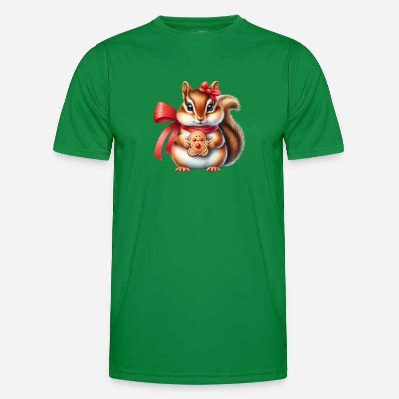 Ingwer-Eichhörnchen mit Keks Männer Funktions-T-Shirt