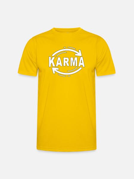 Karma - Minimalist Statement Design - Men's Functional T-Shirt - egg yellow