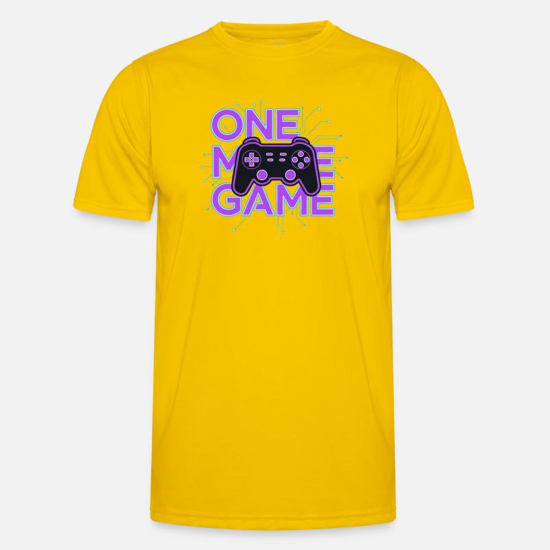 One Game Controller Neon Circuit Men's Functional T-Shirt