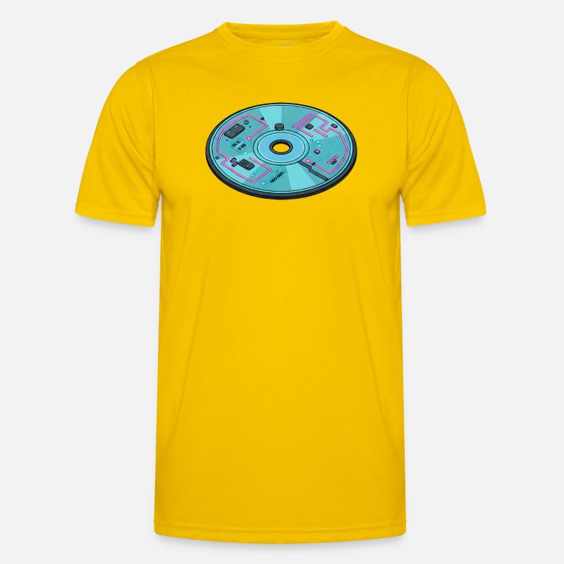 Digitale Zukunft Computer 90er Retro Design - Männer Funktions-T-Shirt - Eigelb