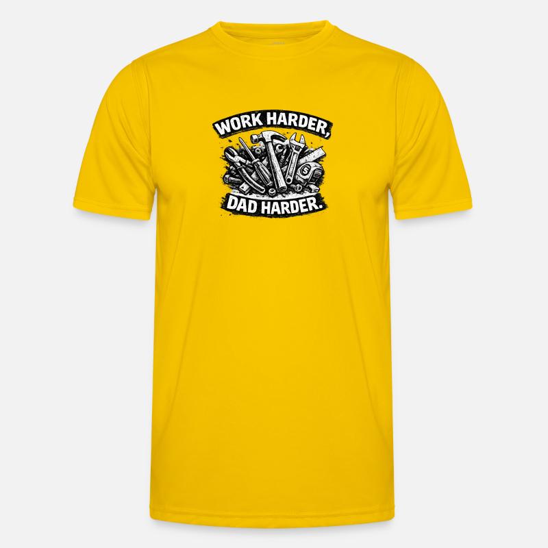 Father work: More commitment - Men's Functional T-Shirt - egg yellow