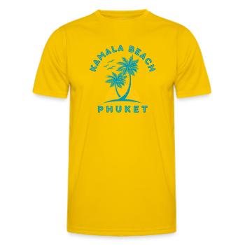 Kamala Beach Phuket Sonnenuntergangspalme - Männer Funktions-T-Shirt - Eigelb - Vorne - AI Model Male 178 dark (178cm)
