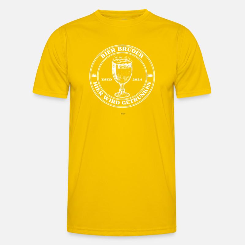 BierBrüder. Hier wird getrunken. - Männer Funktions-T-Shirt - Eigelb